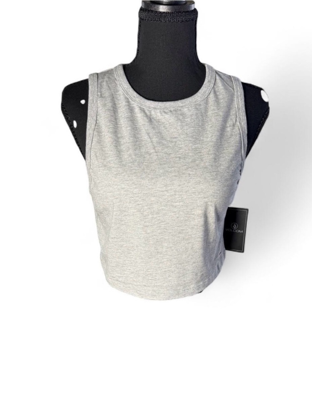 Volcom Lived In Lounge Lil Tank Top Heather Gray Size XS Cropped NEW